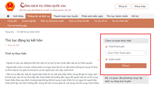 Instructions for online marriage registration - Photo 1.
