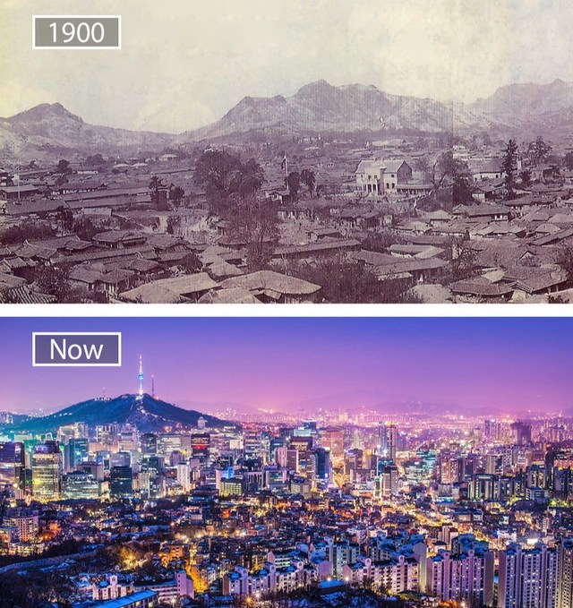 A series of photos from the past and present show the amazing changes of the world's most famous cities over the past century - Photo 2.