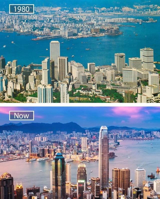 A series of photos from the past and present show the amazing transformations of the world's most famous cities over the past century - Photo 12.