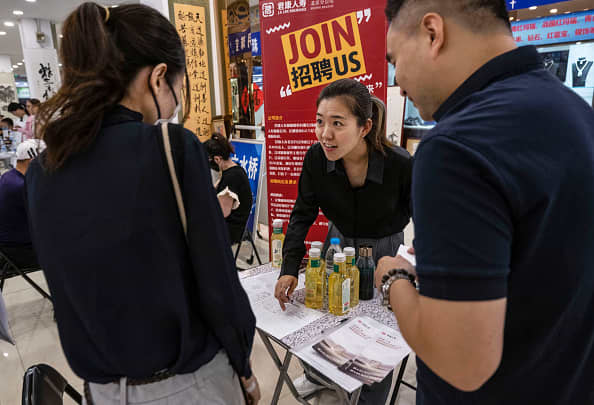 The unemployment rate for young people ages 16 to 24 in China has soared to record highs above 20% in May and April.
