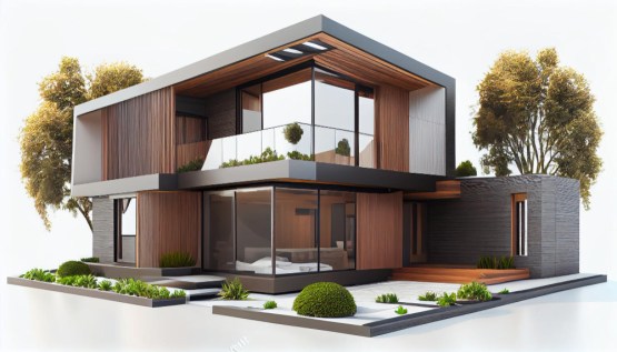 Free photo modern real estate with green roof and balcony generated by ai 